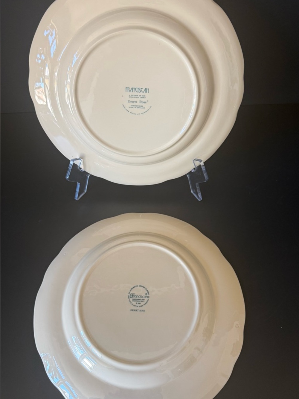 Franciscan Desert Rose Dinner Plates Set 2 England Cottagecore Pink Floral - Picture 5 of 6